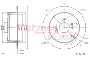 6110343 Brzdový kotouč COATED METZGER