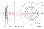 6110352 Brzdový kotouč COATED METZGER