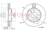 6110360 Brzdový kotouč COATED METZGER