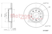 6110367 Brzdový kotouč COATED METZGER