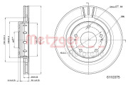 6110375 Brzdový kotouč GREENPARTS METZGER