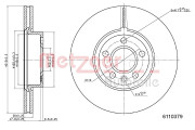 6110379 Brzdový kotouč COATED / HIGH CARBON METZGER