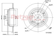 6110392 Brzdový kotouč COATED METZGER