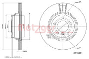 6110401 Brzdový kotouč COATED / HIGH CARBON METZGER