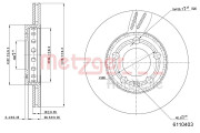 6110403 Brzdový kotouč COATED METZGER