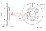 6110409 Brzdový kotouč COATED METZGER