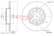 6110413 Brzdový kotouč COATED METZGER