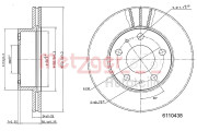 6110438 Brzdový kotouč COATED METZGER