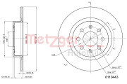 6110443 Brzdový kotouč COATED METZGER