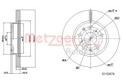 6110474 Brzdový kotouč COATED METZGER