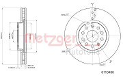 6110486 Brzdový kotouč COATED METZGER