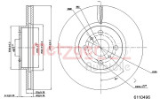 6110496 Brzdový kotouč GREENPARTS METZGER