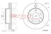 6110497 Brzdový kotouč COATED METZGER