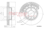 6110518 Brzdový kotouč GREENPARTS METZGER