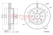 6110538 Brzdový kotouč COATED METZGER