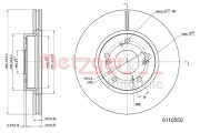 6110550 Brzdový kotouč COATED METZGER