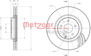 6110553 Brzdový kotouč COATED / HIGH CARBON METZGER