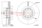 6110557 Brzdový kotouč COATED / HIGH CARBON METZGER