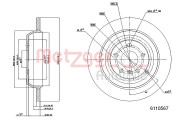 6110567 Brzdový kotouč METZGER