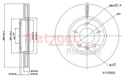 6110583 Brzdový kotouč GREENPARTS METZGER