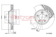 6110593 Brzdový kotouč GREENPARTS METZGER