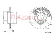 6110594 Brzdový kotouč GREENPARTS METZGER