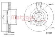 6110598 Brzdový kotouč METZGER