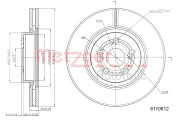 6110612 Brzdový kotouč COATED METZGER