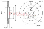 6110616 Brzdový kotouč GREENPARTS METZGER