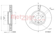 6110621 Brzdový kotouč COATED / HIGH CARBON METZGER