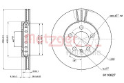 6110627 Brzdový kotouč COATED / HIGH CARBON METZGER