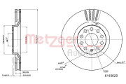 6110629 Brzdový kotouč COATED / HIGH CARBON METZGER