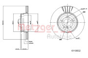 6110632 METZGER brzdový kotúč 6110632 METZGER