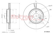 6110634 Brzdový kotouč METZGER