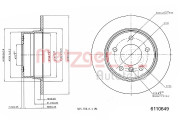 6110649 Brzdový kotouč METZGER