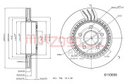 6110656 Brzdový kotouč COATED METZGER