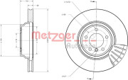 6110657 Brzdový kotouč COATED / HIGH CARBON METZGER