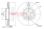 6110659 Brzdový kotouč GREENPARTS METZGER