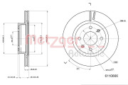 6110666 Brzdový kotouč COATED METZGER