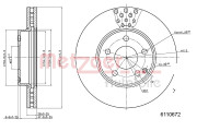 6110672 Brzdový kotouč COATED / HIGH CARBON METZGER