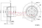 6110674 Brzdový kotouč COATED METZGER