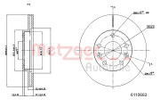 6110683 Brzdový kotouč METZGER