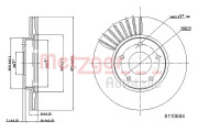 6110684 Brzdový kotouč COATED METZGER