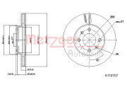 6110707 Brzdový kotouč COATED METZGER