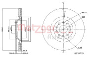 6110715 Brzdový kotouč GREENPARTS METZGER