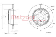 6110744 Brzdový kotouč GREENPARTS METZGER