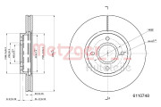 6110748 Brzdový kotouč COATED METZGER