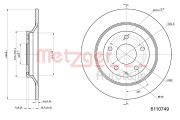 6110749 Brzdový kotouč METZGER