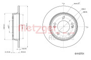 6110751 Brzdový kotouč GREENPARTS METZGER