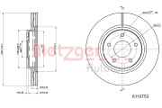 6110753 Brzdový kotouč COATED METZGER